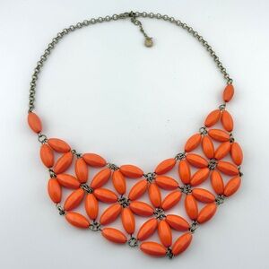 J. Crew Vibrant Orange Floral Necklace